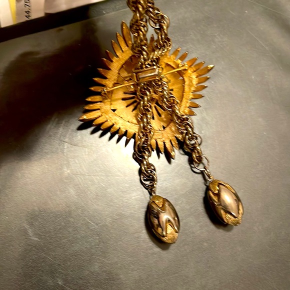 Vintage Crown Trifari C Heavy Gold Tone Neck/brch - Picture 5 of 7